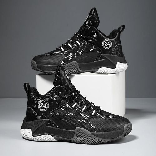 Boys black basketball shoes discount
