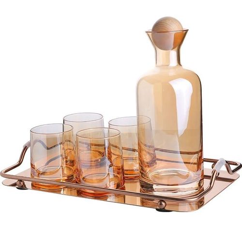 product_image_name-Generic-Glass Carafe Water Pitcher With Wood Lid, Kettle, Drinking Cup, Tea Pot, Juice Jug, Household Drinkware-2