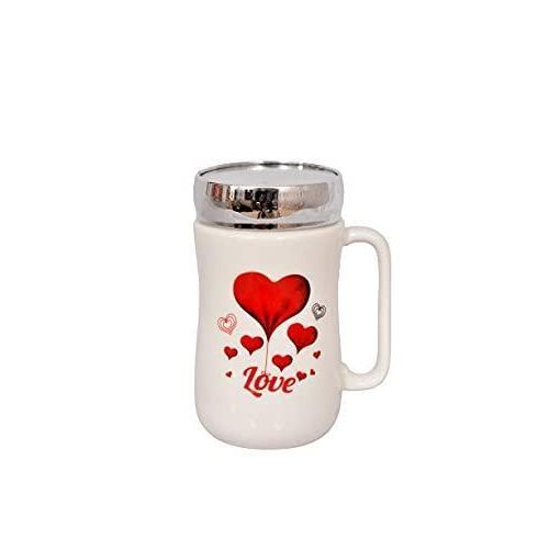 product_image_name-Generic-1 Piece of Unique  Love Mug with Mirror Lid Ceramic Tea Coffee Mug Gift Cup-3