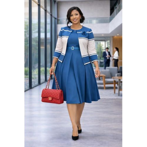 navy suit emerald green dress Meghan Markle Commonwealth Service 2020 Dress main image 0