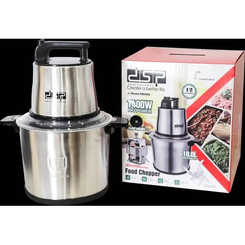 product_image_name-Dsp-10 Litre Commercial Electric Food Chopper  Meat Grinder Food Processor, Two Speed Button, Stainless Steel for Meat, Vegetables, Fruit- Silver-7