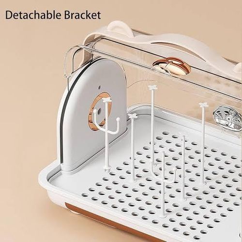 product_image_name-Generic-Nursing Bottle Storage Box Organizer, Baby Bottle Rack Dryer Box, Baby Feeding Bottle Drying Rack with lid, Baby Bottle Drying Rack with Cover-3