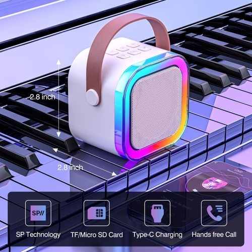product_image_name-STY-Children's Portable Bluetooth Speaker Mini Wireless Microphone Colorful Light Karaoke Sound System Karaoke Machines-6