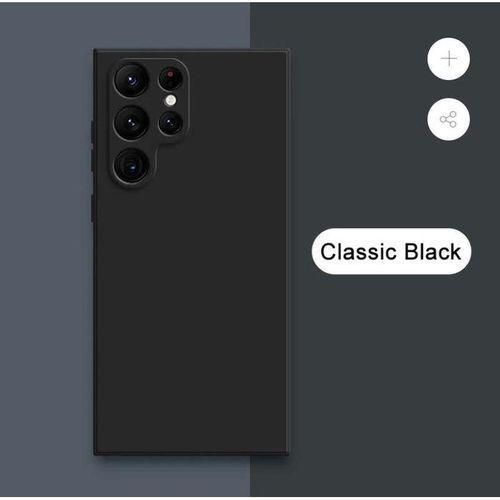 product_image_name-Samsung-Galaxy S21 Ultra, S22 Ultra, S23 Ultra , S24 Ultra Pure Deep Black Silicone Case Full Body And Screen Protection Phone Cover - BLACK-1