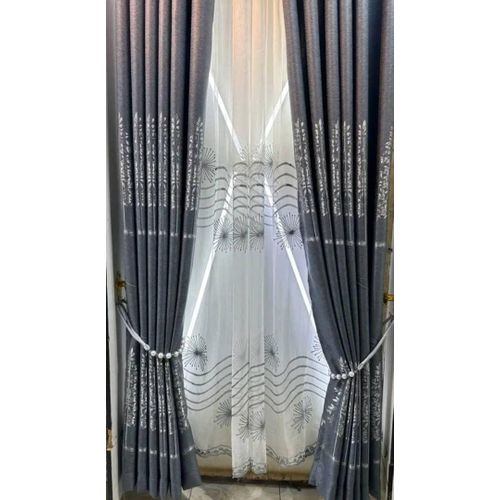 product_image_name-Generic-4 Metres (2pcs)  A pair of Gray for a patio sliding door and window Curtains -1