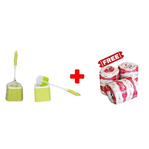 product_image_name-Generic-Original And Strong Toilet Brush With Free Toilet Rolls - Green -1
