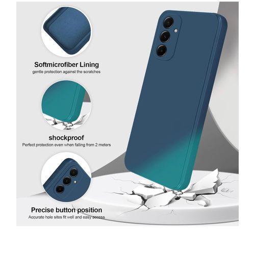 product_image_name-Generic-Samsung Galaxy A55 5G Silicone Case, Ultra-Thin Protective Case with Fibre Inner Layer and Protection for Camera, Blue-2