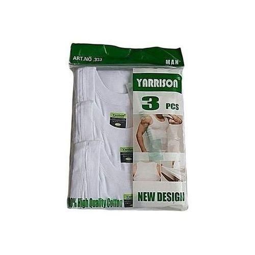 Shop 3 Pack Men s Pure Cotton Vests White Jumia Uganda