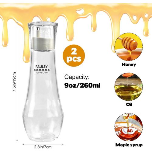 product_image_name-Generic-1 Piece Of 8.8oz Syrup Dispenser Honey Pot with Lid Cup, Glass Honey Dispenser Jar, Automatic Reflux, Maple Syrup Dispenser, Honey Container, Honey Dispenser Jar for Home Kitchen Honey & Syrup Storage -6