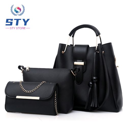 Shop Women Handbags Shoulder Bag Cross body Bag Set Ladies 3 In 1 PU Bags Black Jumia Uganda