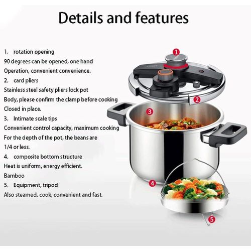 product_image_name-Generic-6 Litre Classic Stainless Steel Pressure Cooker Triple Safety System Easy to Clean Easy Cooking Kitchen Ware Universal for Gas Induction Cooker -Silver-5