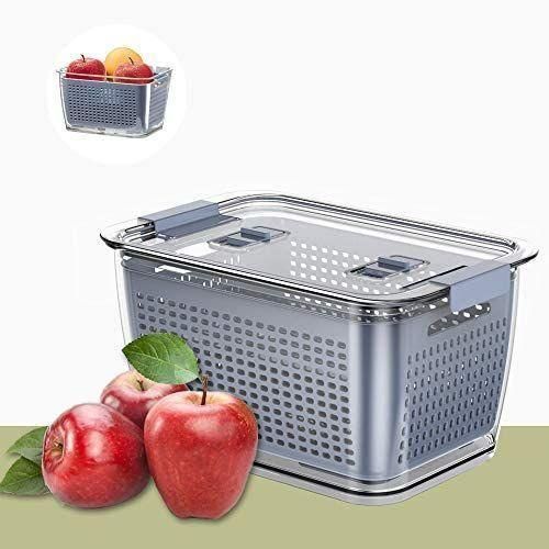 product_image_name-Generic-6.25L Refrigerator Organizer Bin Storage Container For Fruits Vegetables- Multi-colours.-1