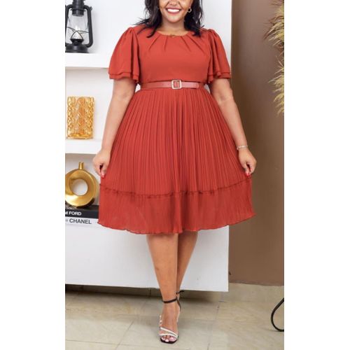 product_image_name-Generic Xim-Design Ladies Dress -White, Green, Orange -3