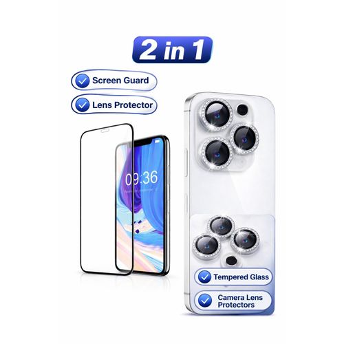 product_image_name-Generic-2-in-1 Screen Guard & Sparkle Lens Protector for iPhone 17 Pro Max, iPhone 17 Pro, iPhone 17 Plus, iPhone 17, iPhone 16 Pro Max, iPhone 16 Pro, iPhone 16 Plus, iPhone 16, iPhone 15 Pro Max, iPhone 15 Pro, 15 Plus, 15 – Diamond Point Drill Camera Glass-1