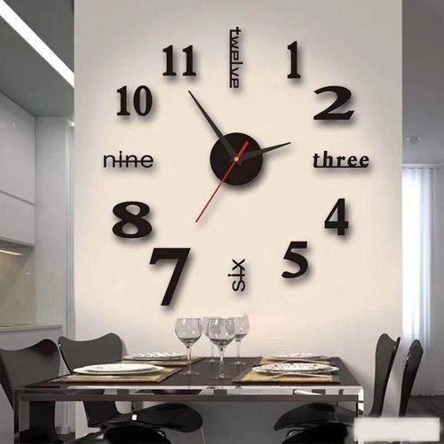 product_image_name-Generic-Stick On Wall Clock DIY Large Modern Design Decal 3D-1
