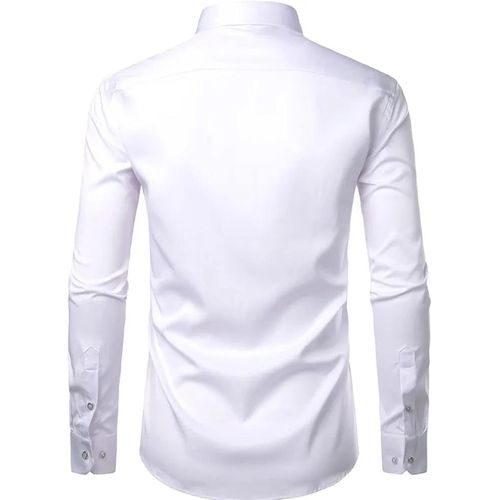product_image_name-Generic-Best Shirts for Men Mens White Dress Shirts Slim Fit Wrinkle Free Casual Shirt Chemise Elastic Wedding Working Shirt-2