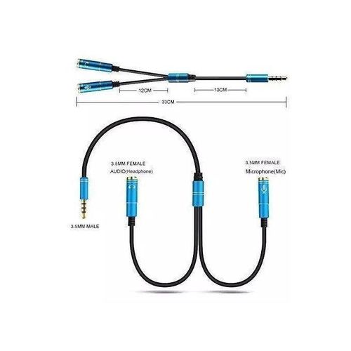 product_image_name-Generic-3.5mm 1 Male Jack Plug To 2 Female Sockets Y Splitter Cable-Blue-1
