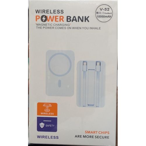 product_image_name-Generic-10000mAh Portable Wireless Power Bank – Built-in Cable, Magnetic Suction, with USB Cables-3