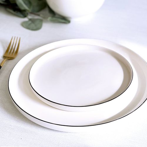 product_image_name-Sawa-16-Piece Dinner Set With Black Ring Dinner Set, 4 Large Dinner Plates,4 Bowls, 4side Plates & 4 Cups - White-4