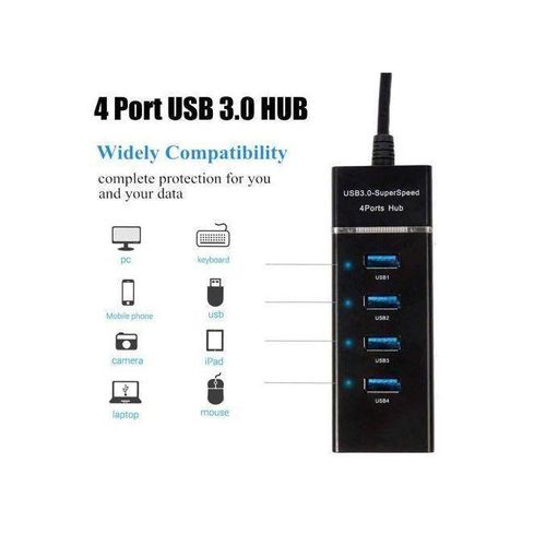 product_image_name-Generic-USB HUB 3.0 Super-speed 30cm For Desktop Laptop 4Port-Black-2