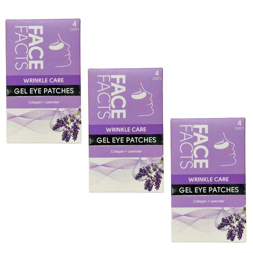 product_image_name-Face Facts-Pack of 3 Wrinkle Care Gel Eye Patches – 12 Pairs Total (Collagen & Lavender)-1