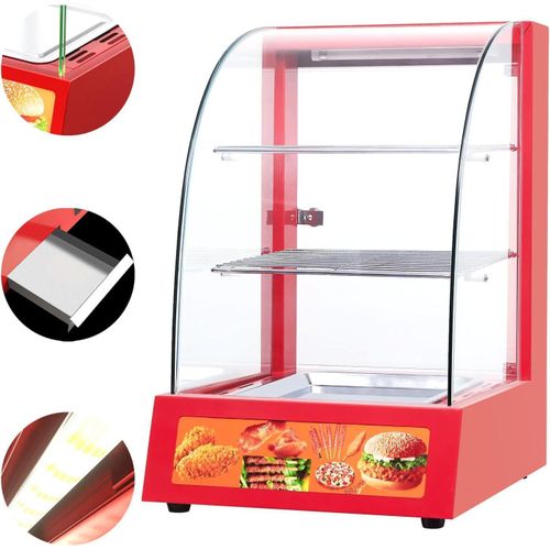product_image_name-Generic-15 Kg ,15 x 18 x 24 Inch Small Commercial Electric Curved Glass Hot Snacks Countertop Food Warmer Fried Chicken Hot Warming Cabinet with 3 Tiers Warmer Display Showcase With Constant Temperature Control for Sandwich Milk Pizza Pies Pastries- Multicolor-3