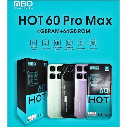 product_image_name-Mbo-Hot 60 Pro Max - 6.88" 64GB ROM 4GB RAM 16MP 6000mAh Dual SIM (With Earphones, Glass Protector, Cover) - Black-4