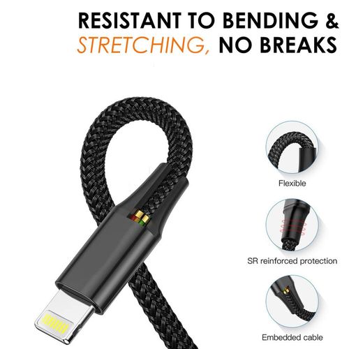 product_image_name-Generic-1.2 Meter 3 in 1 multi charger cable fast charging charger cable with Lightning,Type C,Micro USb Port 3 in 1 Multi charging cable-Black-3