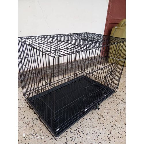 product_image_name-Generic-folding dog cage germany shephardblack metal wire pet cage-3