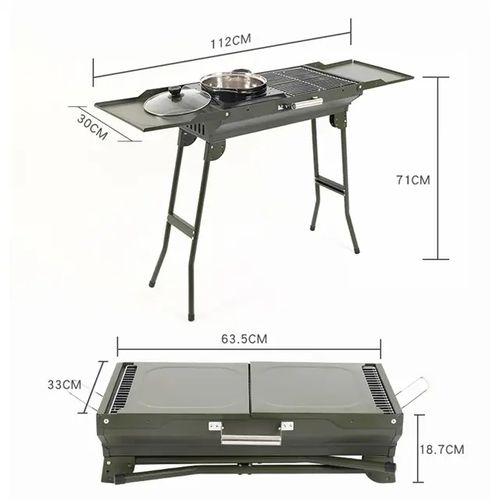 product_image_name-Generic-Portable Foldable Charcoal Bbq Grill- Green -3