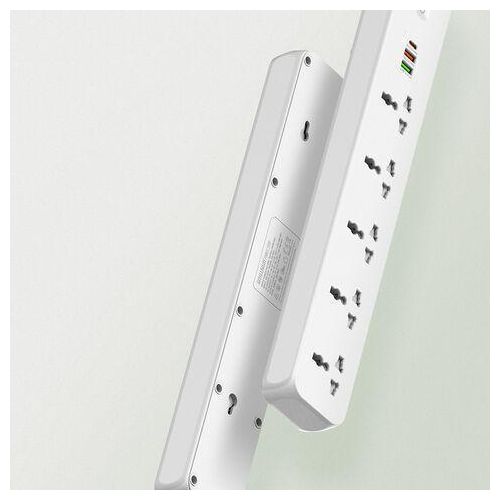 product_image_name-Ldnio-Multi Socket Extension Lead with 5 AC 3 USB Power Socket Plug Extender 2M Wall Mountable Universal Power Strip - White -2