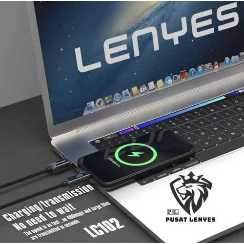 product_image_name-Lenyes-LC102 USB C to USB C Cable 5A PD 100W LED Display Cable 4ft QC5.0 PPS Super Lightning Fast Charging Type-C Phone Nylon Braided Charger Cord 480Mbps Data- Black-6