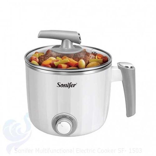 product_image_name-Sonifer-1.2L Portable Multifunctional Egg Boiler Soup Noodle Cooker Stainless Steel Mini Electric Cooker Pot Saucepan- Multicolor-1