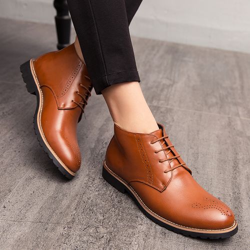 Shop Big Size Mens Ankle Oxfords Formal Shoes--Brown | Jumia Uganda