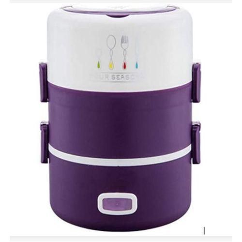 product_image_name-Generic-3 Layer 2 Litres Portable Food Electric Lunch Box Storage Flask -Purple-1
