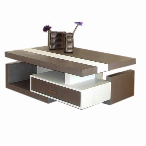 Shop Generic Modern Centre Table For Living Room White Brown