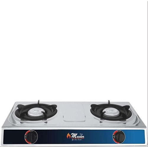 product_image_name-Electro Master-Double 2 Burner Gas Cooker Table-Top Gas Stove Hob Hot Plate For Heavy And Large Pot Pans- Silver-2