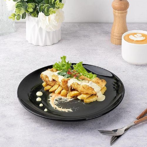 product_image_name-Generic-6Pieces  Of Black Heat Resistant Dinner Plates -3