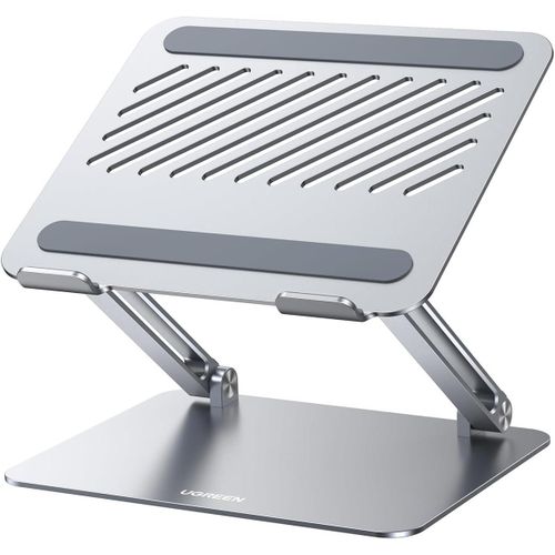 product_image_name-Ugreen-Aluminum Laptop Stand Ergonomic Notebook Riser for Desk, Adjustable Height Multi-Angle, Foldable Laptop Mount, Stable Metal Computer Holder with Air, Pro, Dell, HP, Lenovo More 10-16 Inch Laptops - Silver-1
