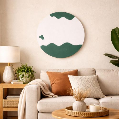 product_image_name-Generic-Handmade Minimalist Round Wall Art – 16 Inch Wooden Nature Decor for Living Room, Bedroom & Entryway-2