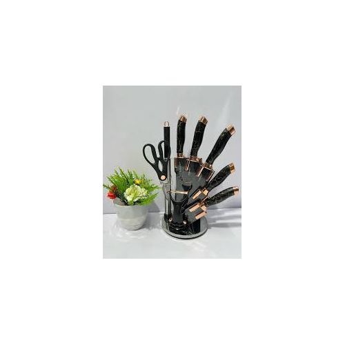 product_image_name-Generic-9 Pieces Of Stainless Steel Kitchen Cooking Knives Set Chef Block Knife Sets With Acrylic Stand Vegetable Scissor And File- Multicolor-6