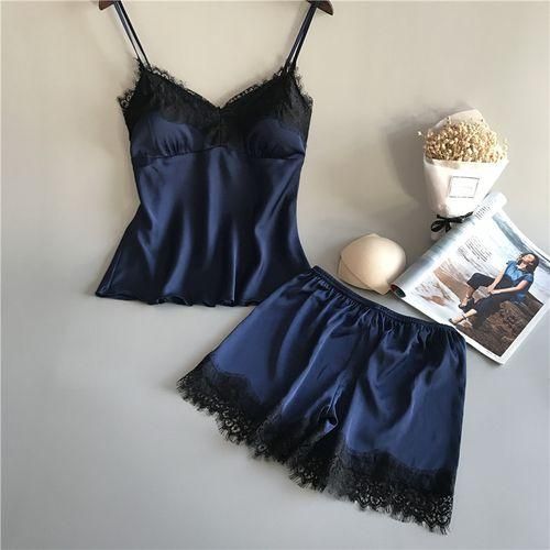 product_image_name-MIDNIGHT'S BOMB-Female Sexy Ice Silk In Suspender Pajamas-2