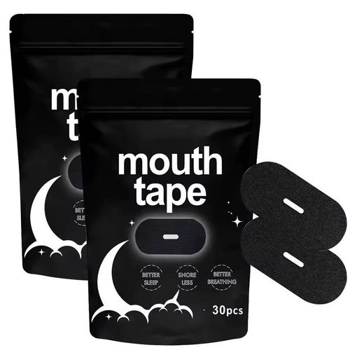 product_image_name-Generic-Breathable Mouth Tape Anti Snoring Sleep Strips Adhesive Tape Sleep Accessories for Improving Sleep - Black-1