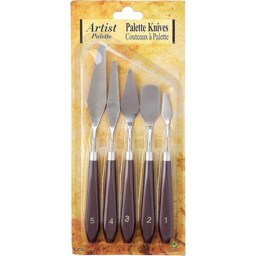product_image_name-Hoony-5 Piece Painting Knives Stainless Steel Spatula Palette Knife Color Mixing Knife-1