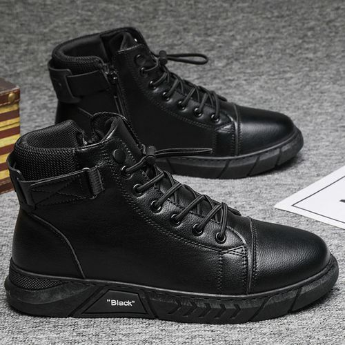 Shop Mens Leather Shoes Ankle Boots Black Jumia Uganda