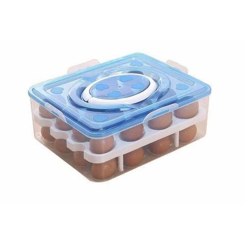 product_image_name-Generic-32-Grid Eggs Tray Storage Container - Green, Blue, Pink -2