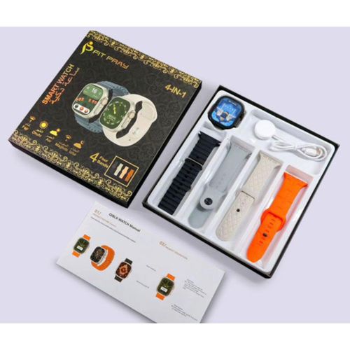 product_image_name-Universal-Fit Pray 4-in-1 Islamic Smart Watch- 4 wristbands + Wireless charger -1