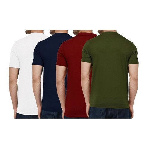 product_image_name-Fashion-A Pack Of 4 Round Neck T-Shirts - Maroon, White, Navy Blue, Army Green-2