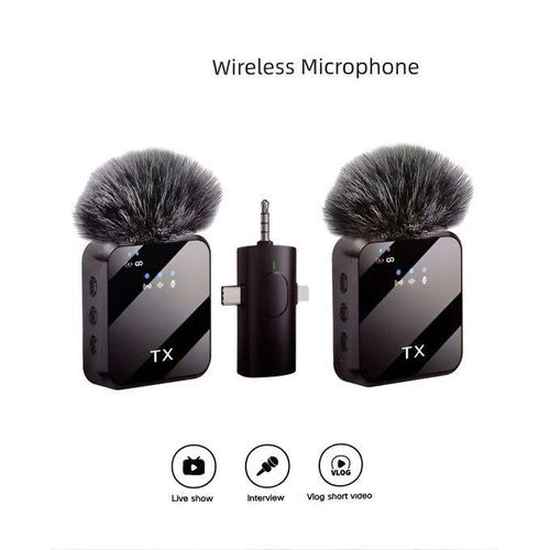 product_image_name-Generic-3-in-1 High Quality Wireless Microphone 2 Mics, 1 Receiver, Rechargeable Mic Set Ideal for Content Creators, Black-1
