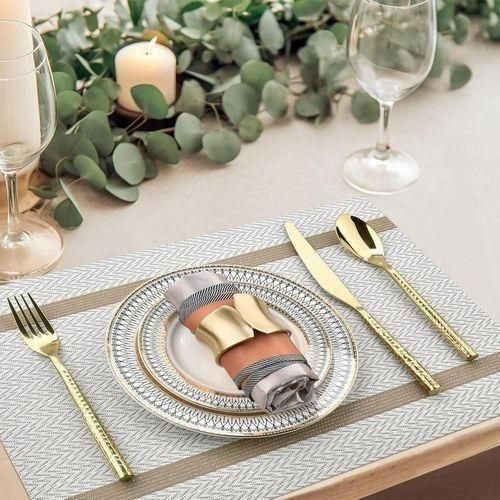 product_image_name-Generic-Woven PVC/Vinyl Herringbone Placemats (Set of 6)-3